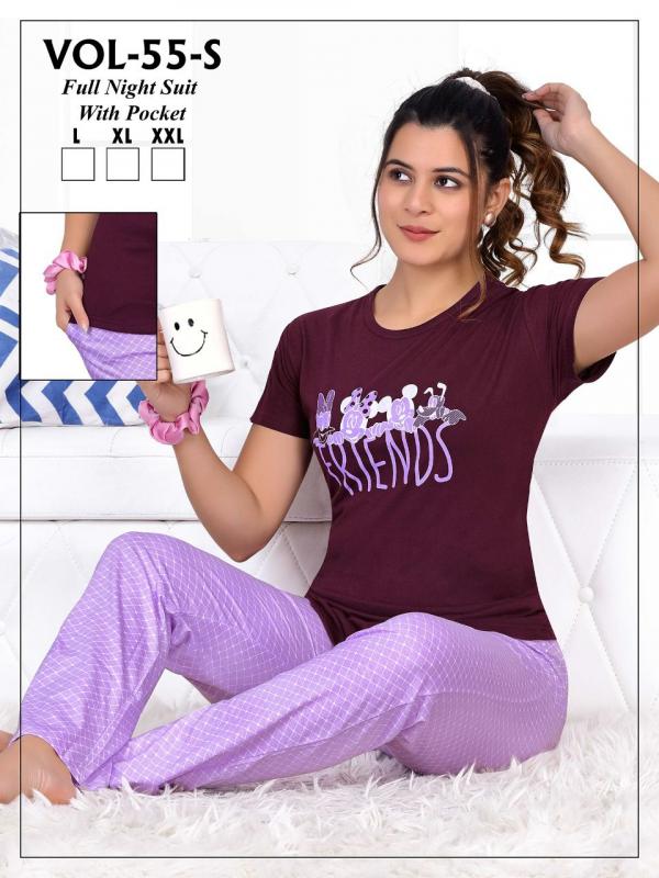 Trendy Vol 55 S Hosiery Cotton Designer Night Suit